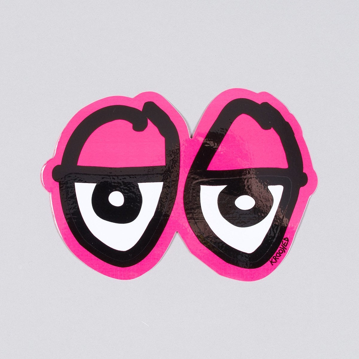 Krooked Eyes Diecut Sticker Pink 140mm x 100mm - Skateboard