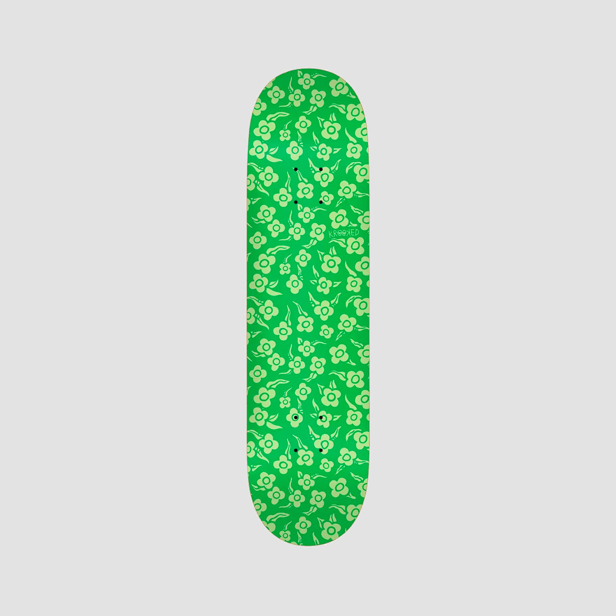 Krooked Flowers Skateboard Deck Green - 8.38"