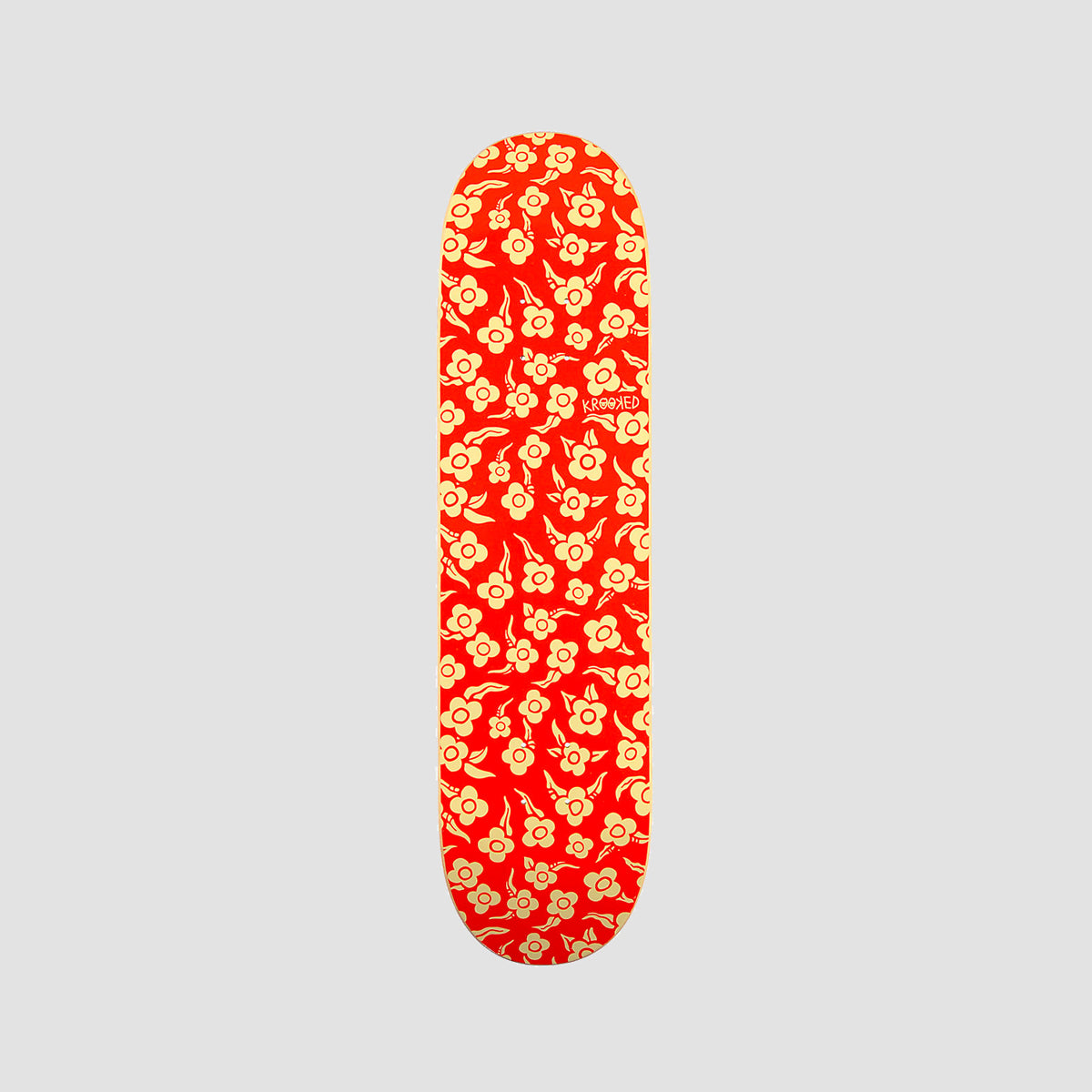 Krooked Flowers Skateboard Deck Orange - 8.06"