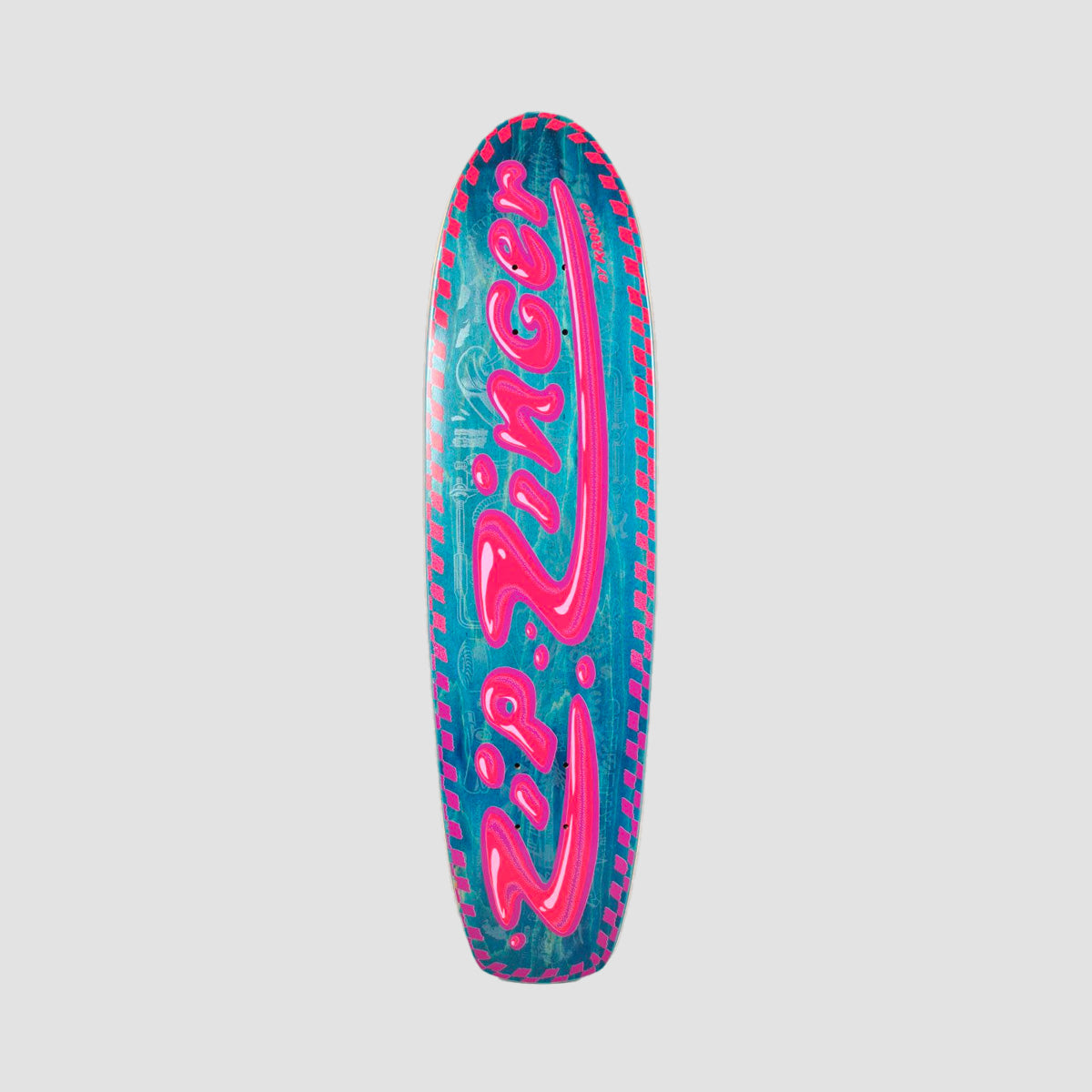 Krooked Zip Zinger DLX Clay Hallin Skateboard Deck Magenta/Blue - 7.75"
