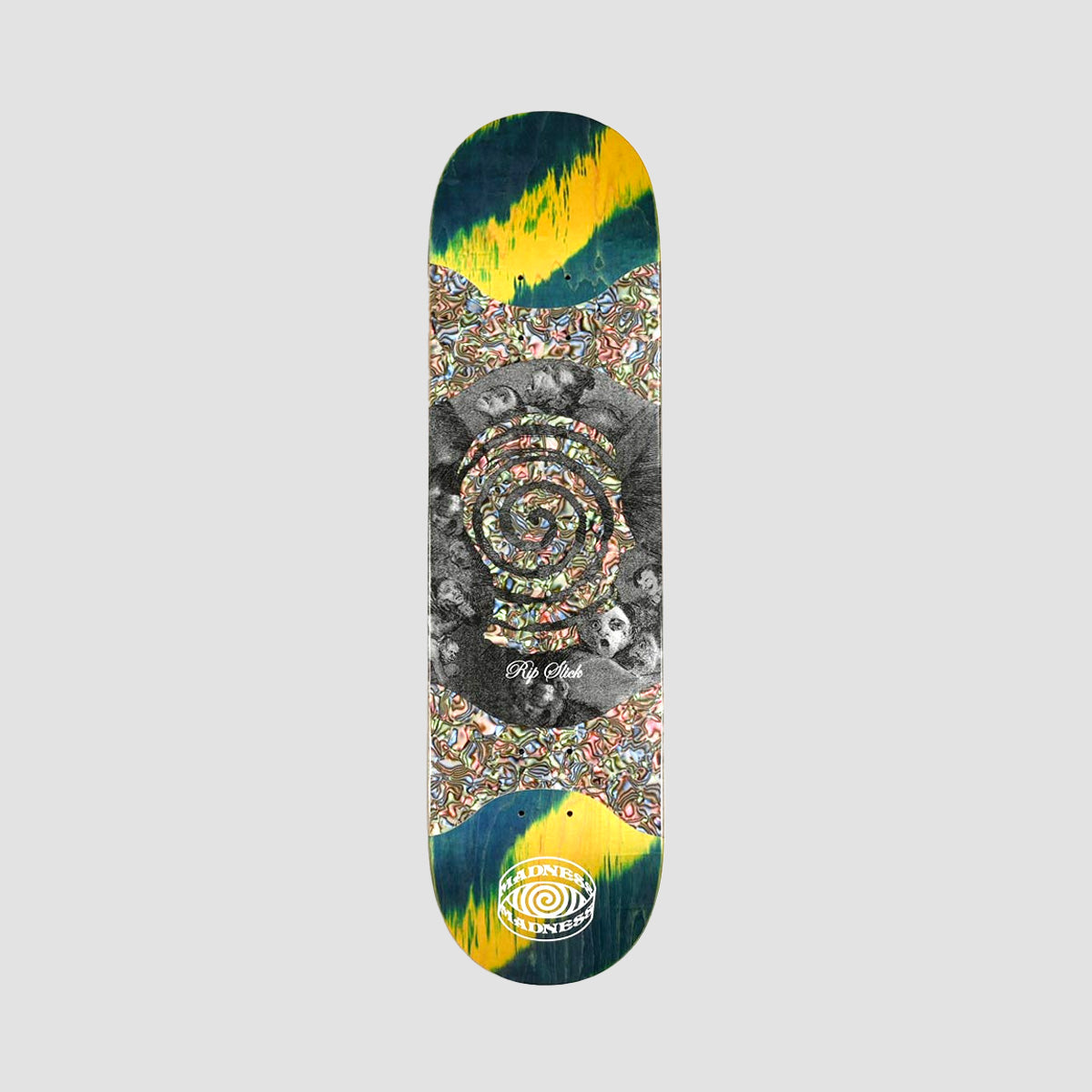 Madness Voices R7 Slick on Middle Section Skateboard Deck Green/Multi - 8.125"