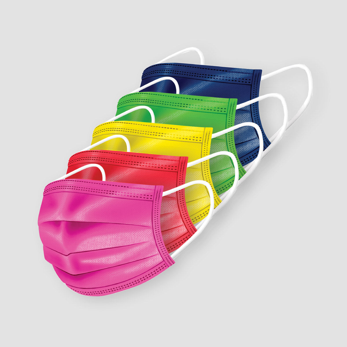 Medipop D Mask Desposable 5 Pack Rainbow Mix - Kids