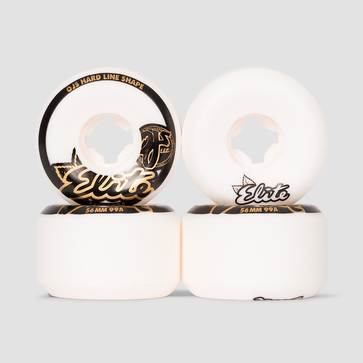OJ Hard line 99a Elite Skateboard Wheels White 56mm