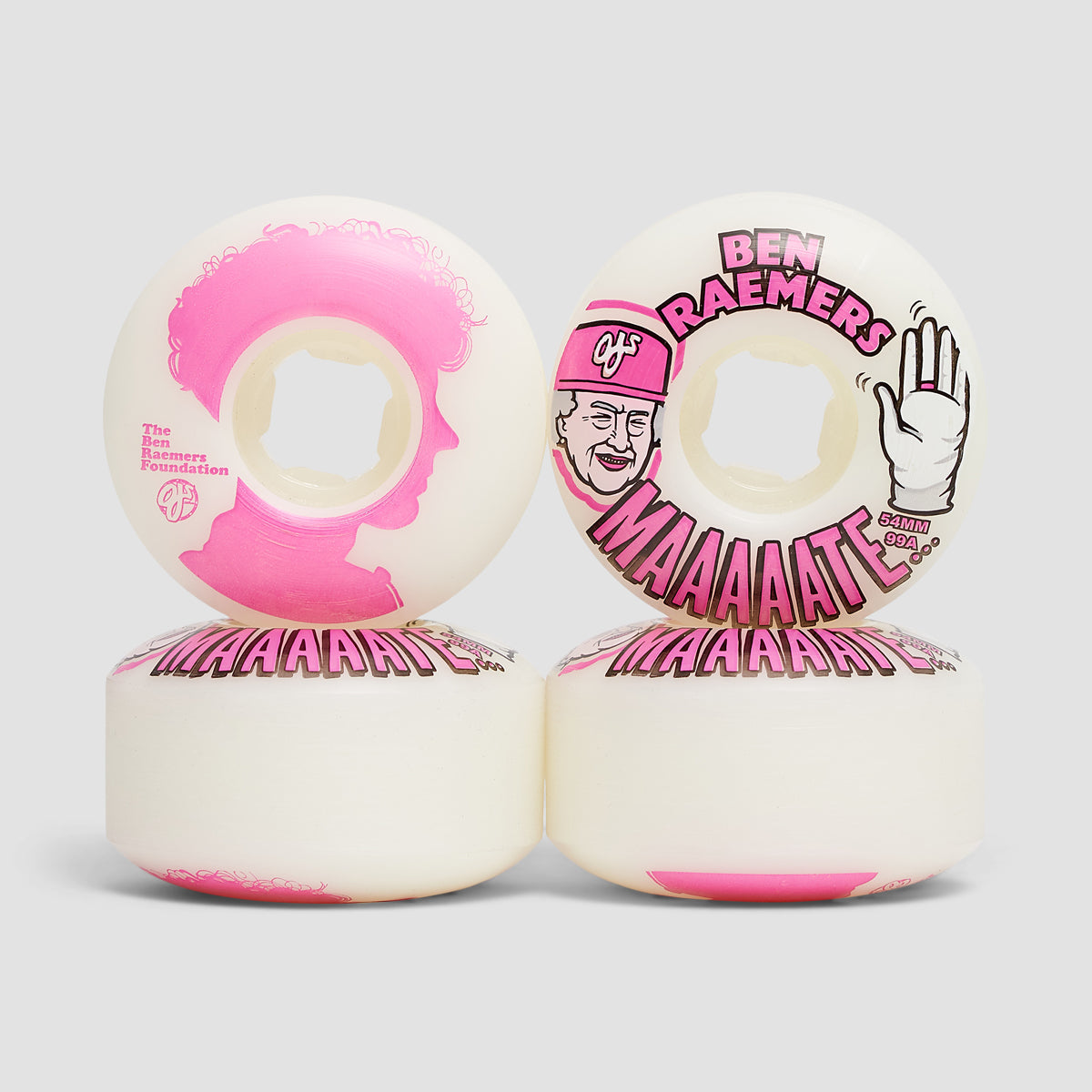 OJ Raemers Foundation OG EZ Edge 99a Elite Skateboard Wheels White 54m