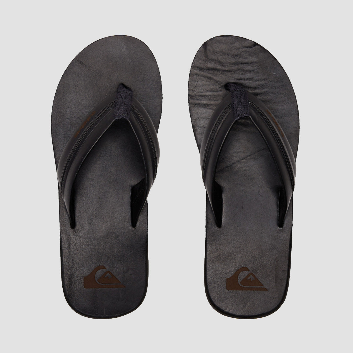 Quiksilver Carver Natural Leather Sandals Black Black Brown