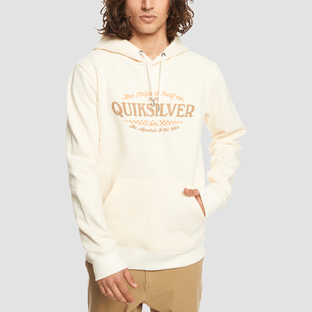 Quiksilver Check On It Pullover Hoodie Antique White