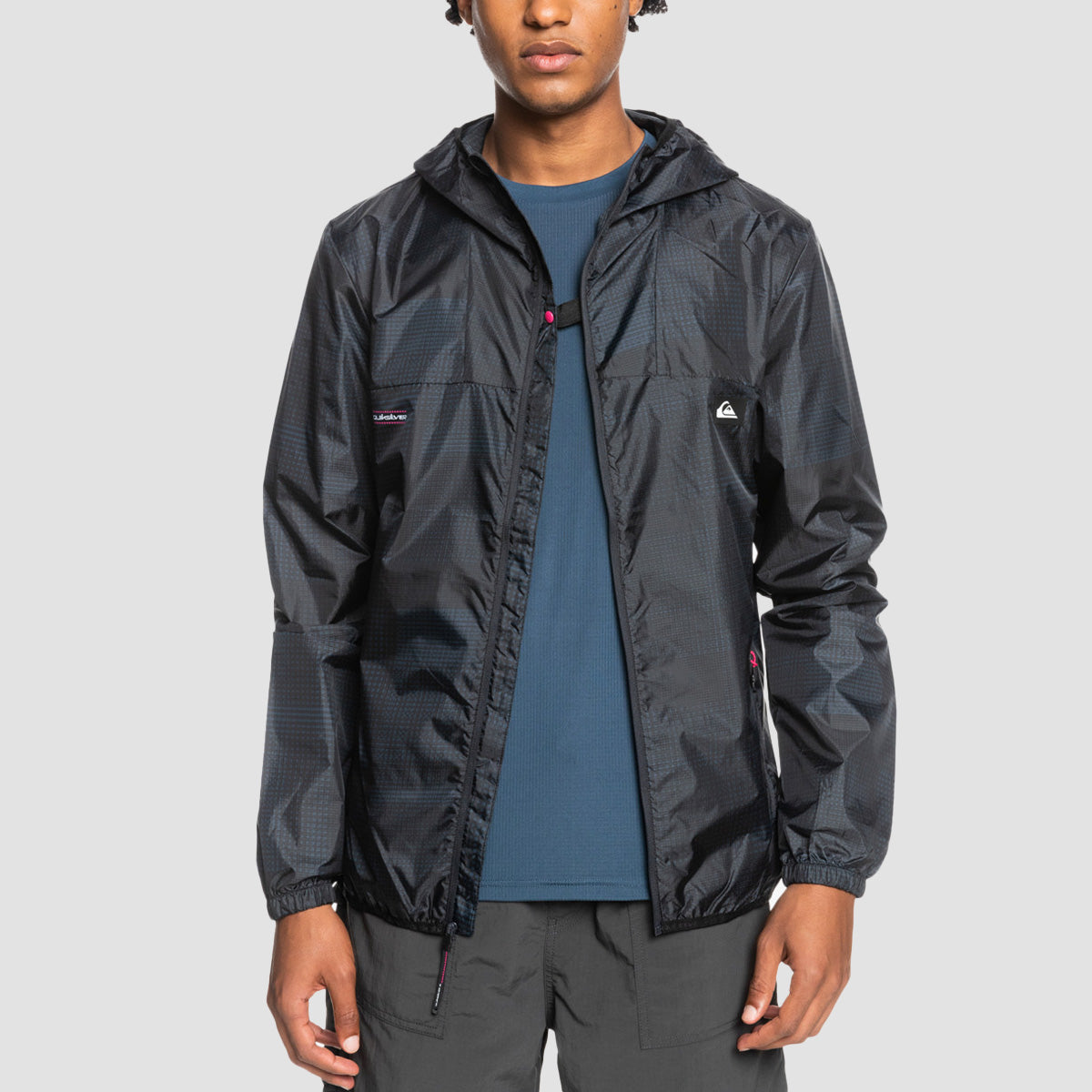 Quiksilver Summit Run Windbreaker Jacket Phantom Grids