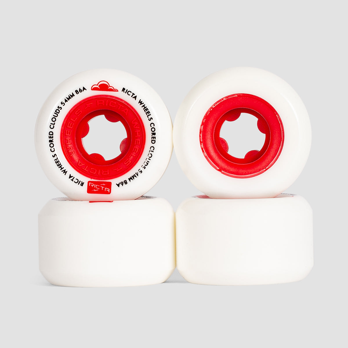 Ricta Cored Clouds 86a Skateboard Wheels Red 54mm