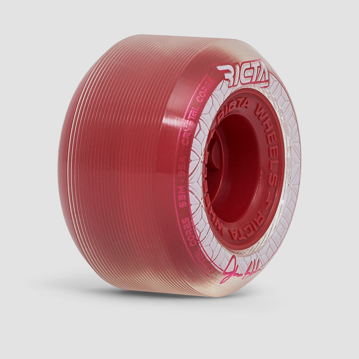 Ricta Crystal Cores Shanahan 95a Skateboard Wheels Clear Metallic Red 53mm