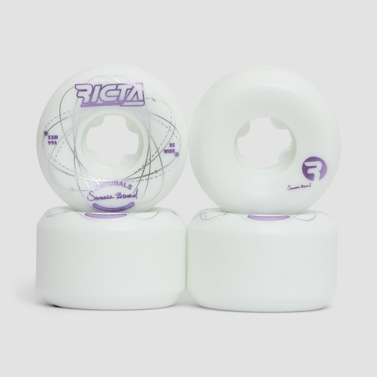Ricta Orbital Naturals Wide 99a Skateboard Wheels White/Purple 53mm