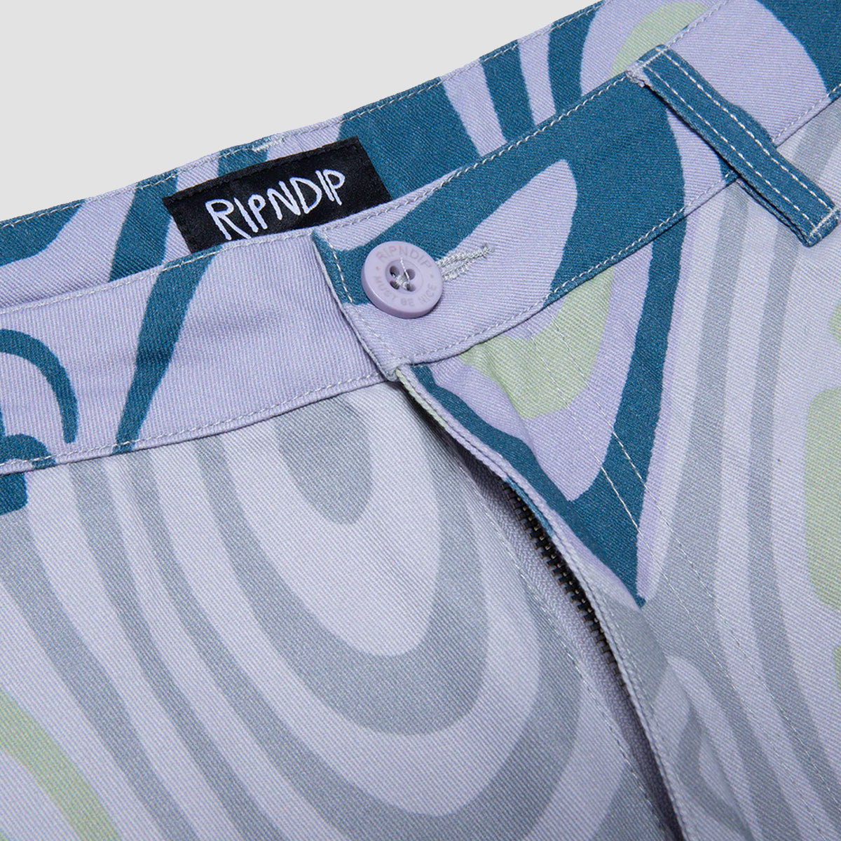 Ripndip Hypnotic Twill Shorts Grey Lavender Neon