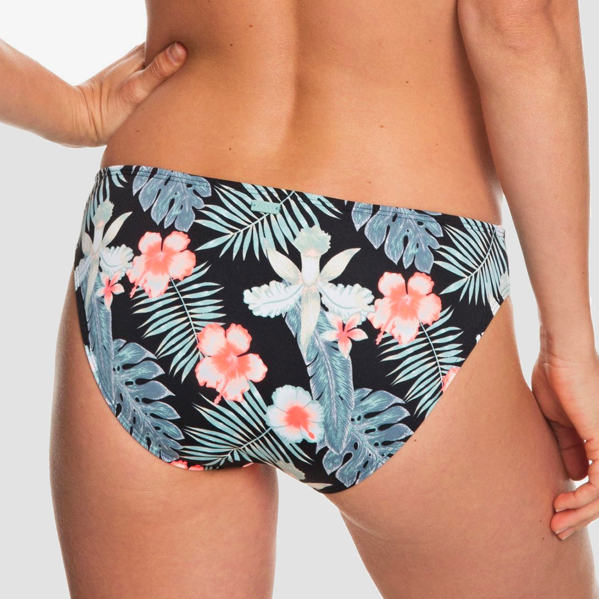 Roxy Beach Classics Regular Bikini Bottoms Anthracite Tropicalababa Swim - Womens