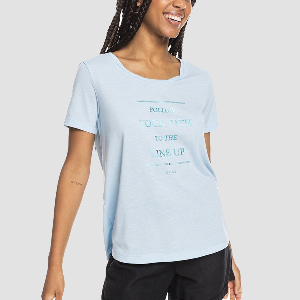 Roxy Chasing The Swell T-Shirt Cool Blue - Womens