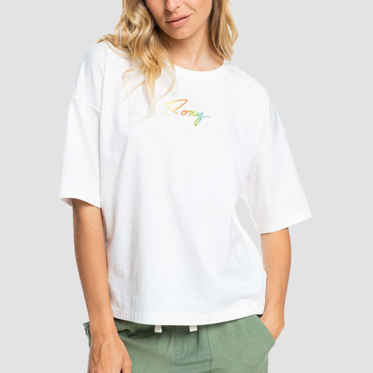 Roxy Easy And Basic T-Shirt Snow White - Womens
