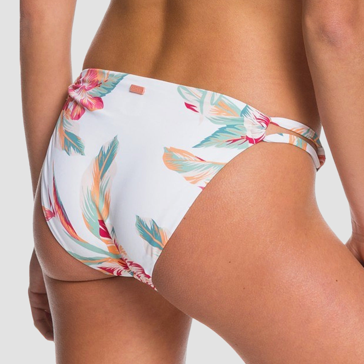 Roxy Lahaina Bay Full Bikini Bottoms Bright White Tropic Call S - Womens