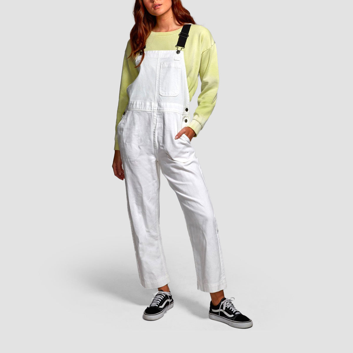 RVCA Basket Dungarees White - Womens