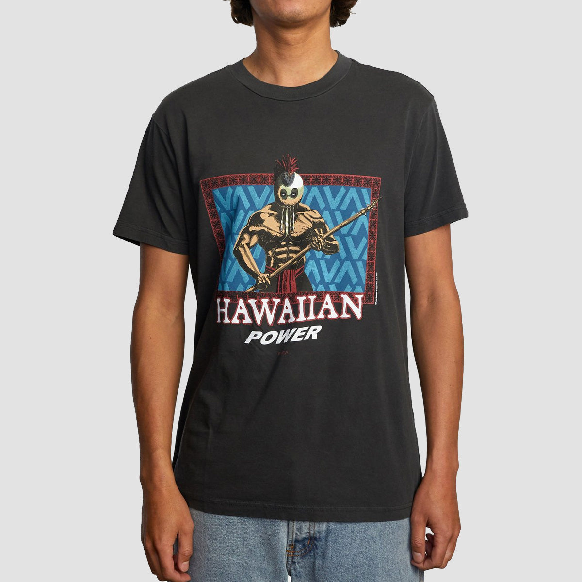 RVCA Evan Mock Hawaiian Warrior T-Shirt Black