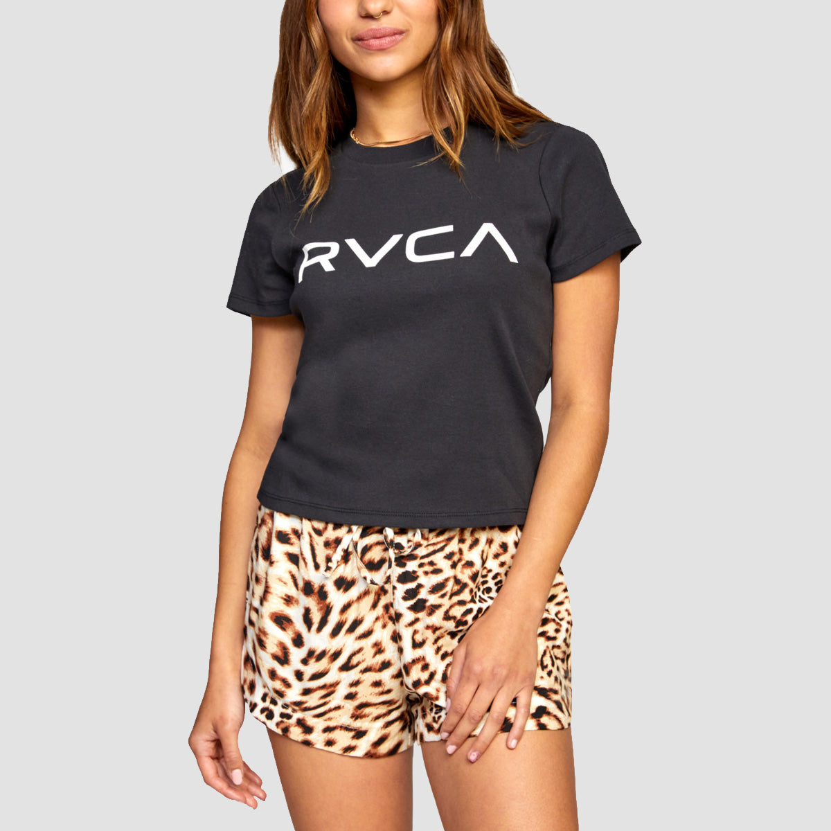RVCA Rib T-Shirt Black - Womens