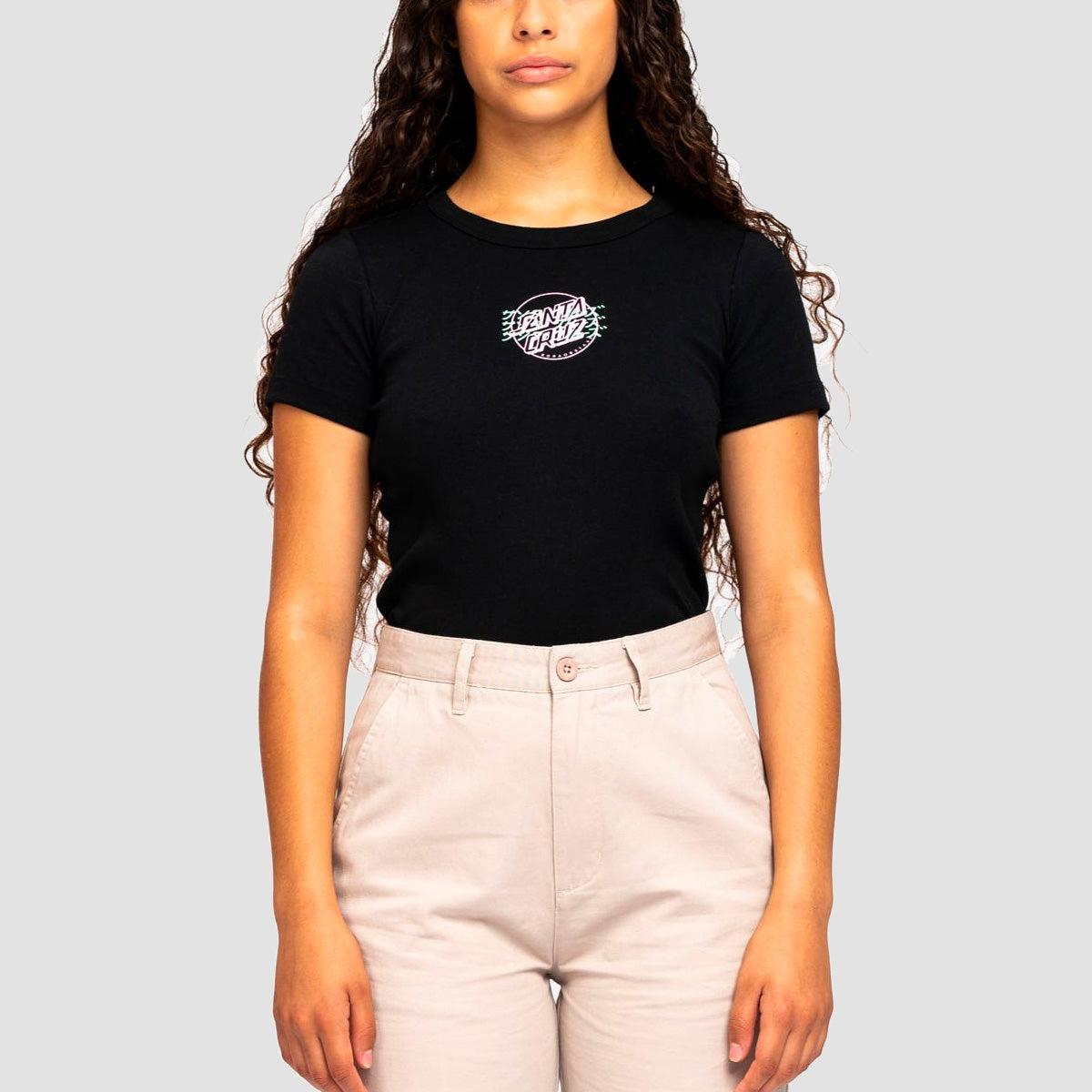 Santa Cruz Crime Hand T-Shirt Black - Womens
