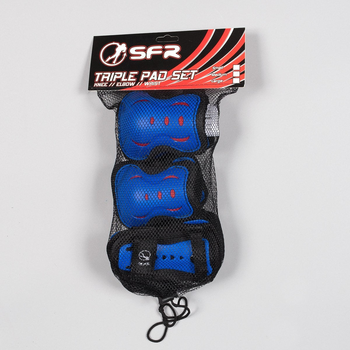 SFR Essential Triple Pad Set Blue/Black - Kids - Safety Gear