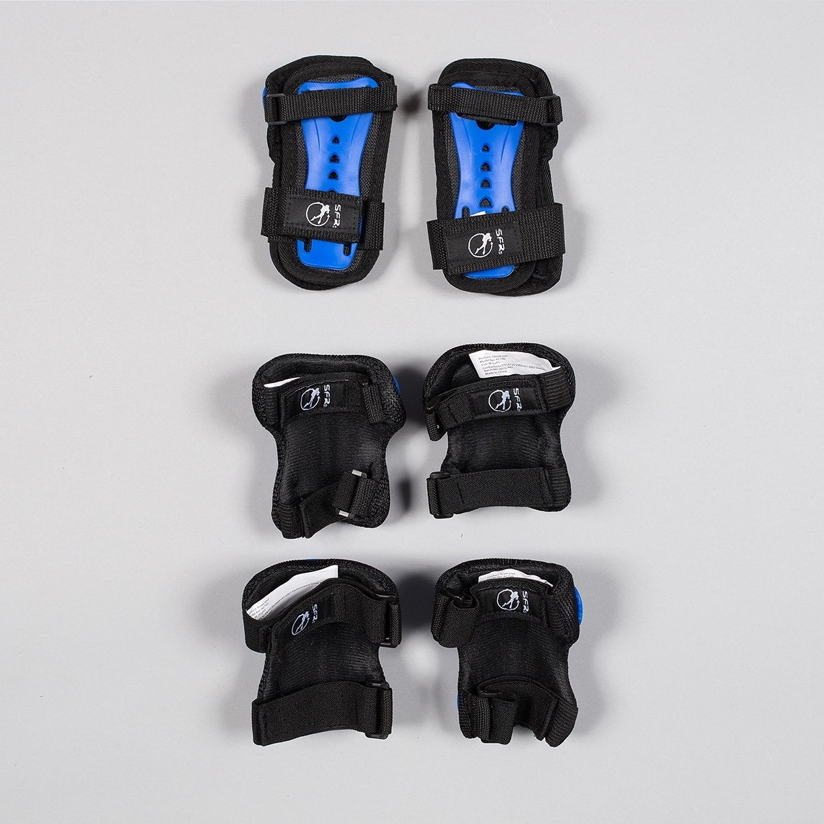 SFR Essential Triple Pad Set Blue/Black - Kids - Safety Gear