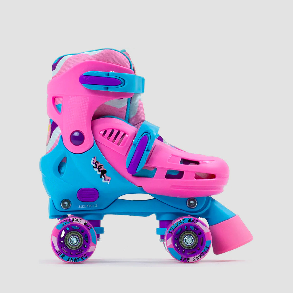 SFR Hurricane III Adjustable Quad Skates Pink/Blue - Kids
