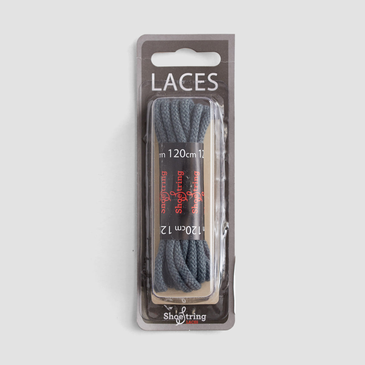 ShoeString Cord 120cm Laces (Blister Pack) Grey