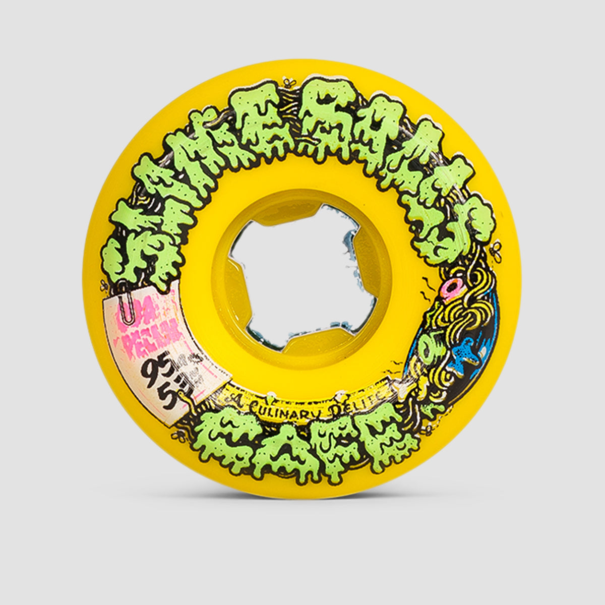 Slime Balls Double Take Cafe Vomit Mini 95a Skateboard Wheels Yellow/Black 53mm