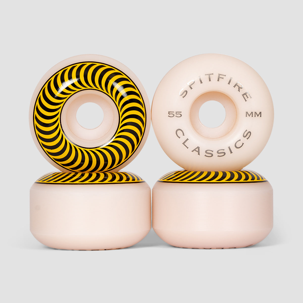 Spitfire Classic Skateboard Wheels White/Yellow 55mm 99a