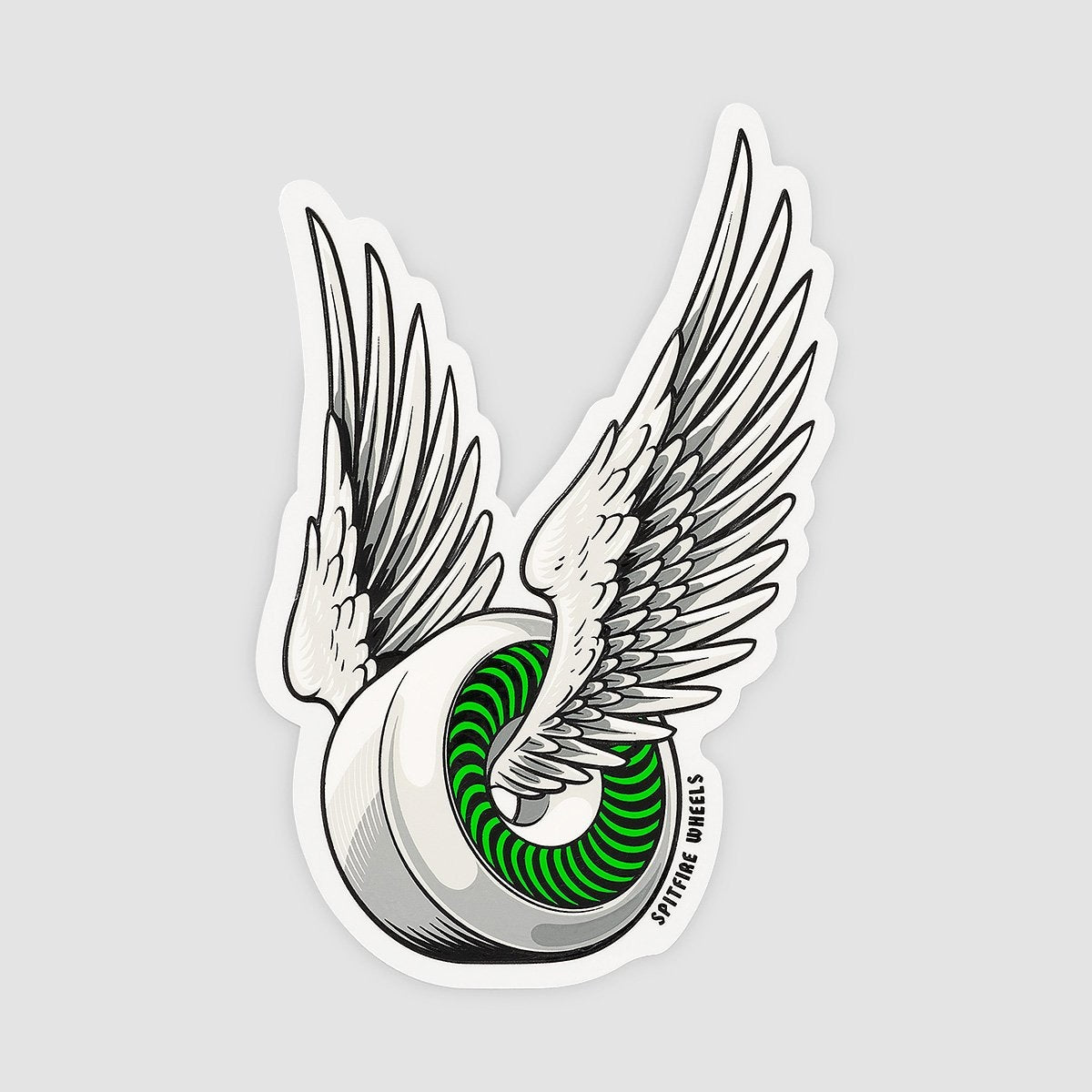 Spitfire OG Classic Sticker White/Green 150mm x 95mm - Skateboard