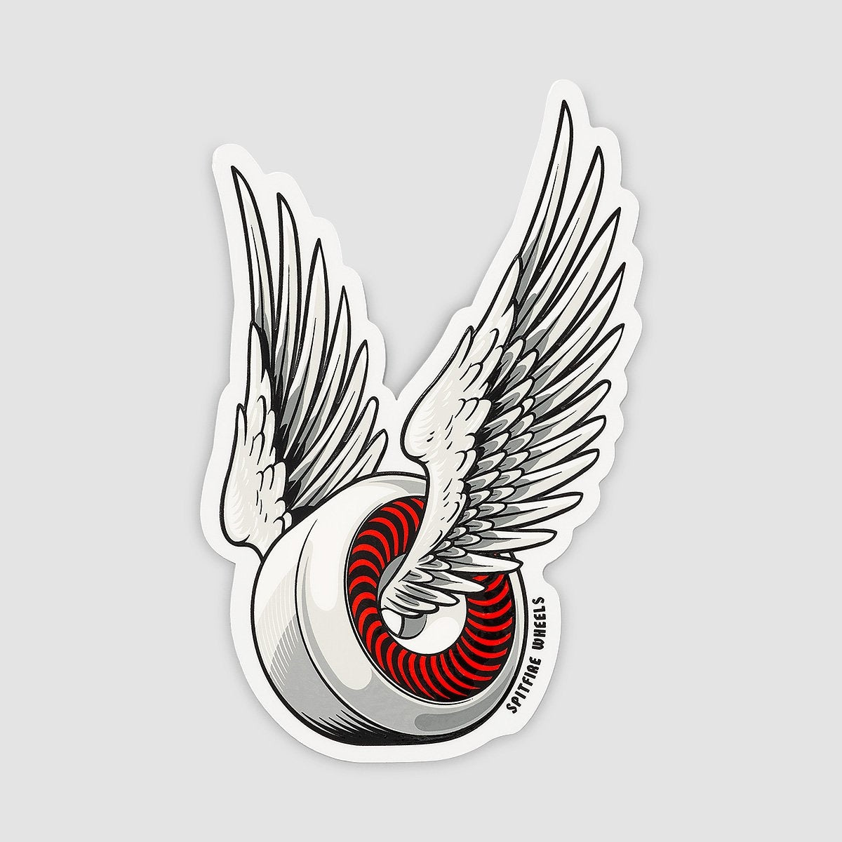 Spitfire OG Classic Sticker White/Red 150mm x 95mm - Skateboard