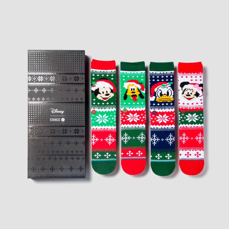 Stance Christmas Disney Claus Socks Pack Box Set Multi Kids  – Rollersnakes