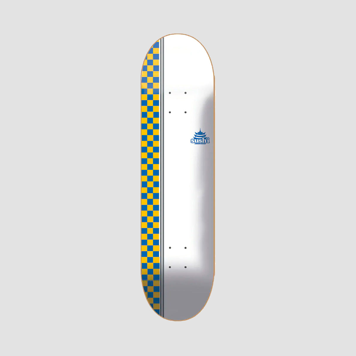 Sushi Checker Logo Skateboard Deck White - 8.125"