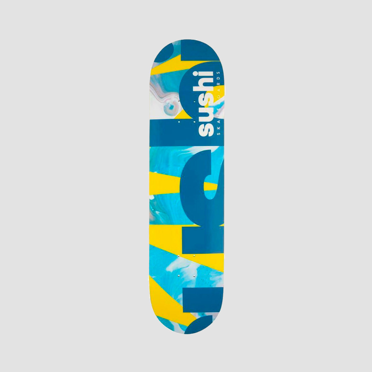Sushi Spectrum Logo Skateboard Deck Yellow/Teal - 8"