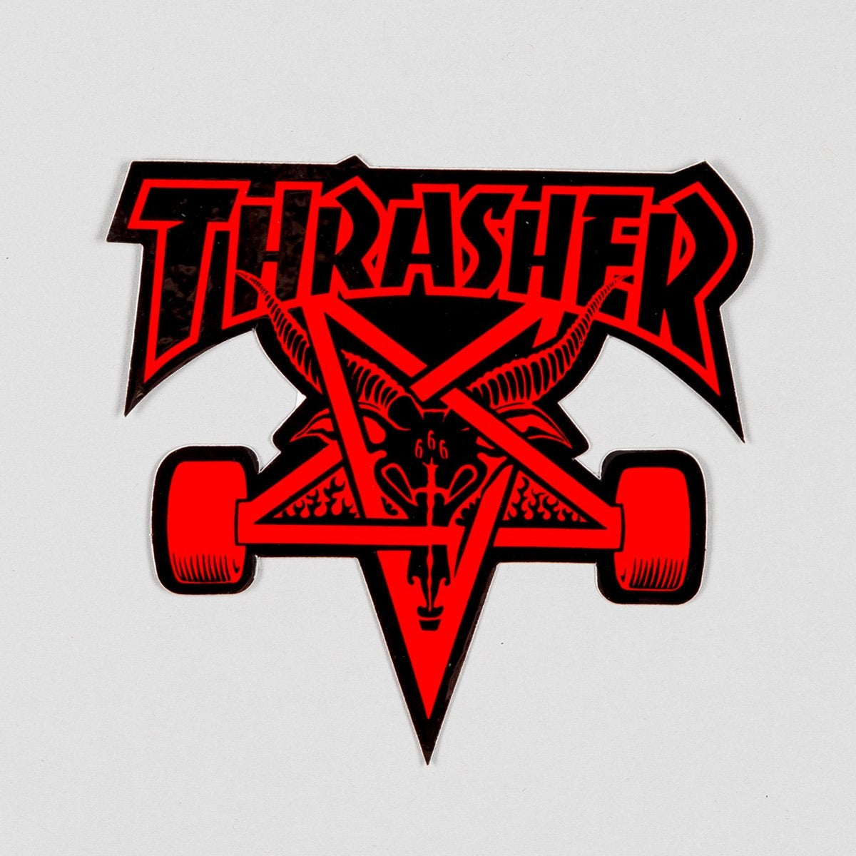 Thrasher Skate Goat Sticker Black/Red Medium - Skateboard