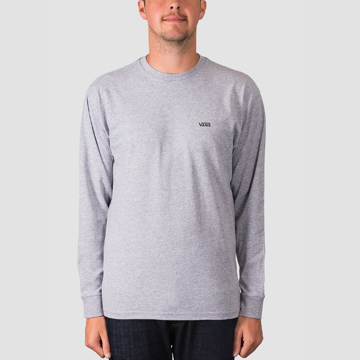 Vans Left Chest Hit Longsleeve Tee Athletic Heather/Black - Clothing