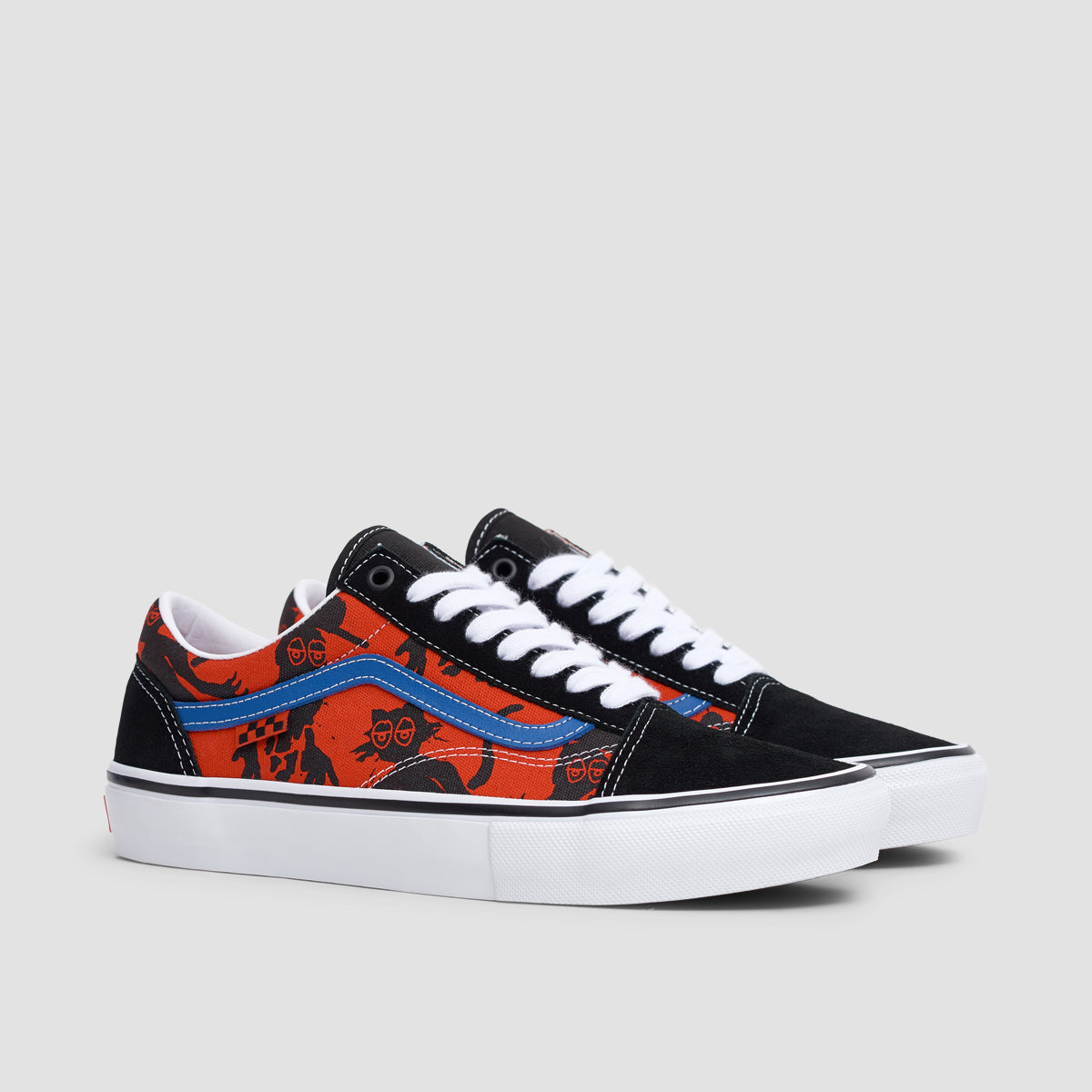 Vans Skate Old Skool Shoes - Krooked By Natas For Ray Red