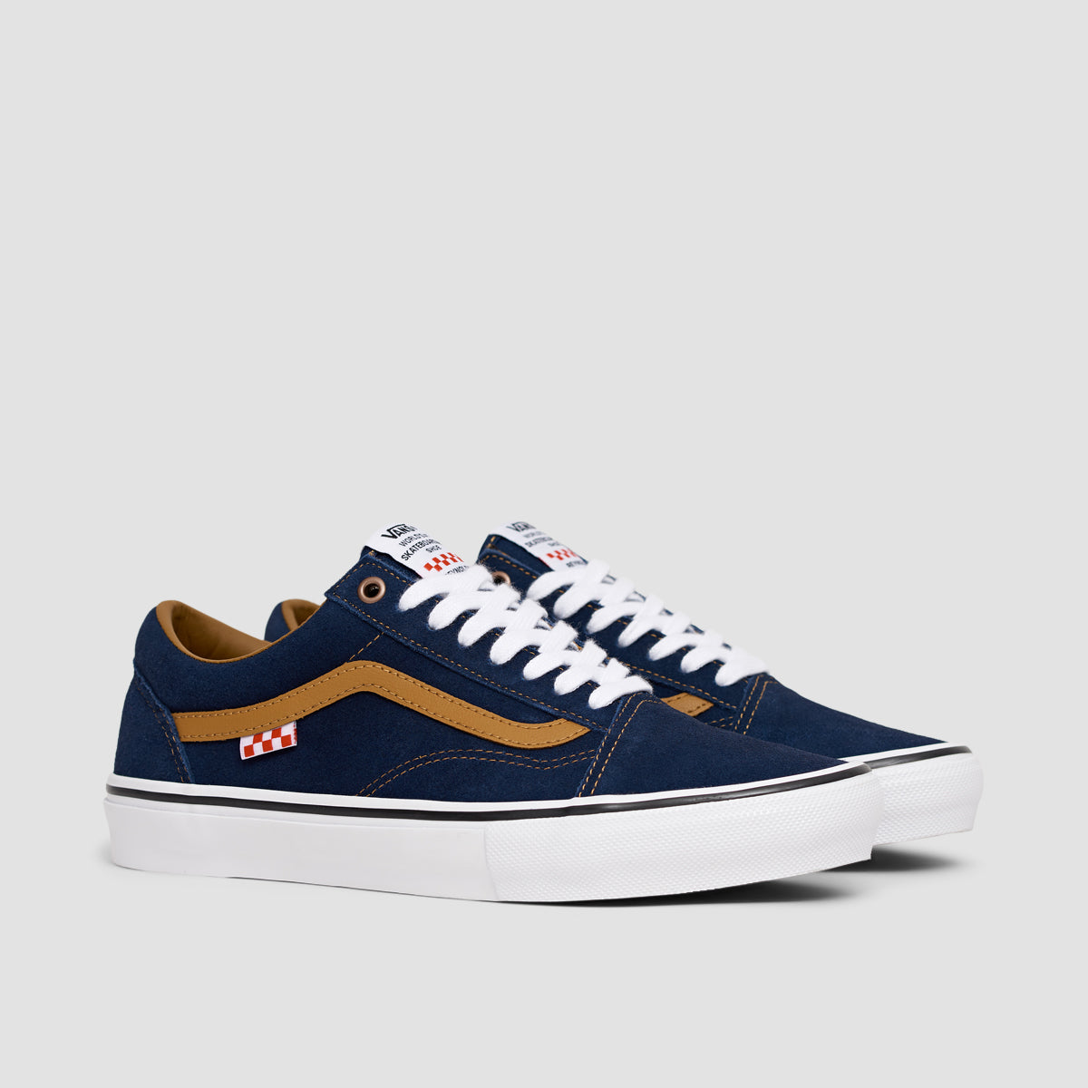 Vans dark hotsell blue with brown