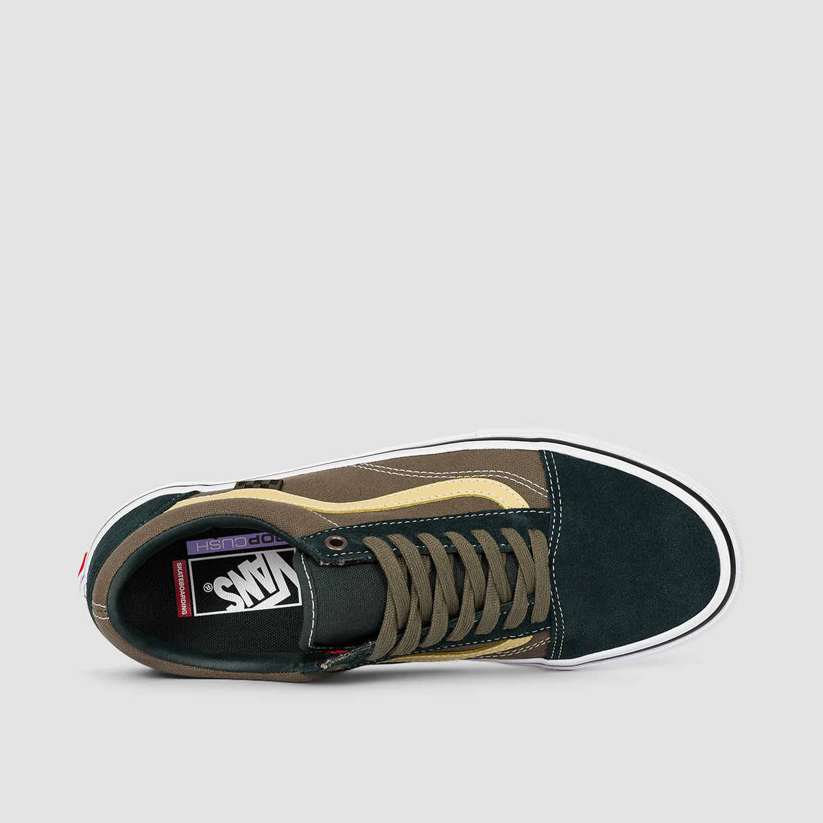 Vans old skool scarab green & white skate clearance shoes