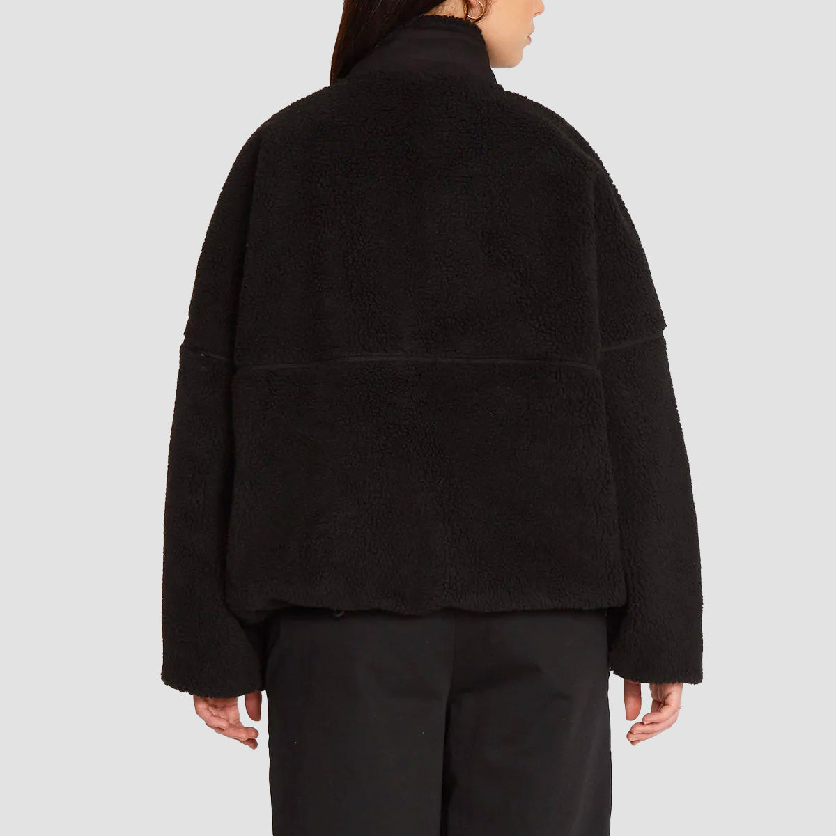 Volcom Fuzoff From The Strange Zip Sherpa Fleece Jacket Black - Womens