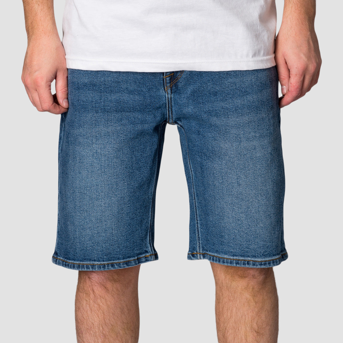 Volcom Solver 20" Slim Fit Denim Shorts Cowboy Blues