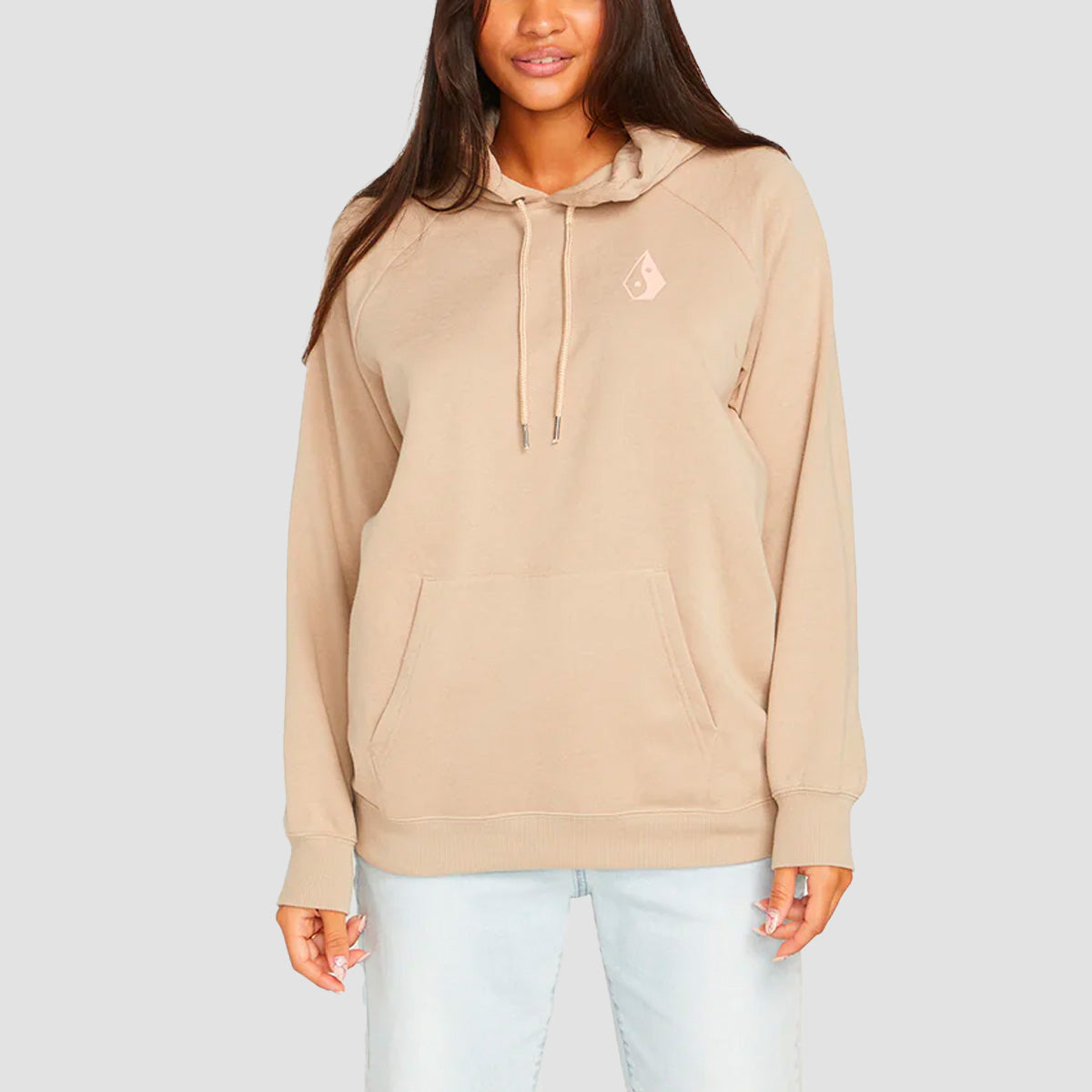 Volcom Truly Stoked Team Vitals Skate BF Pullover Hoodie Taupe - Womens