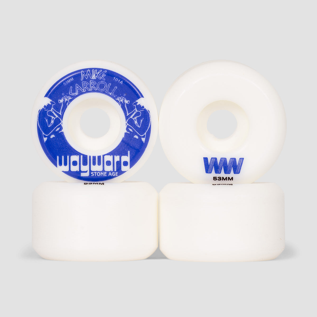 Wayward Mike Carroll Funnel Cut Skateboard Wheels 101A White/Purple 53mm