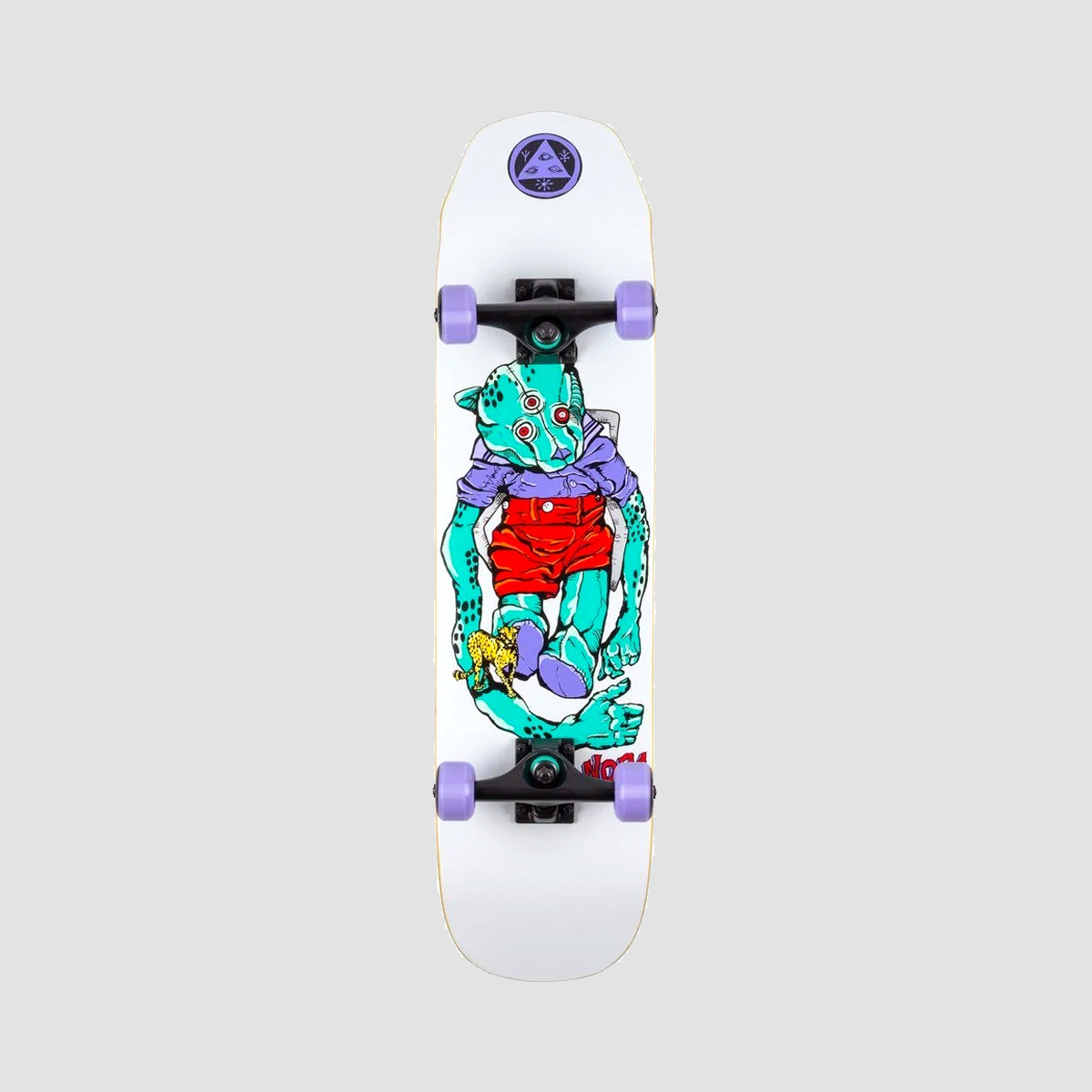 Welcome Teddy Skateboard on Scaled Down Wicked Princess White - 7.75"