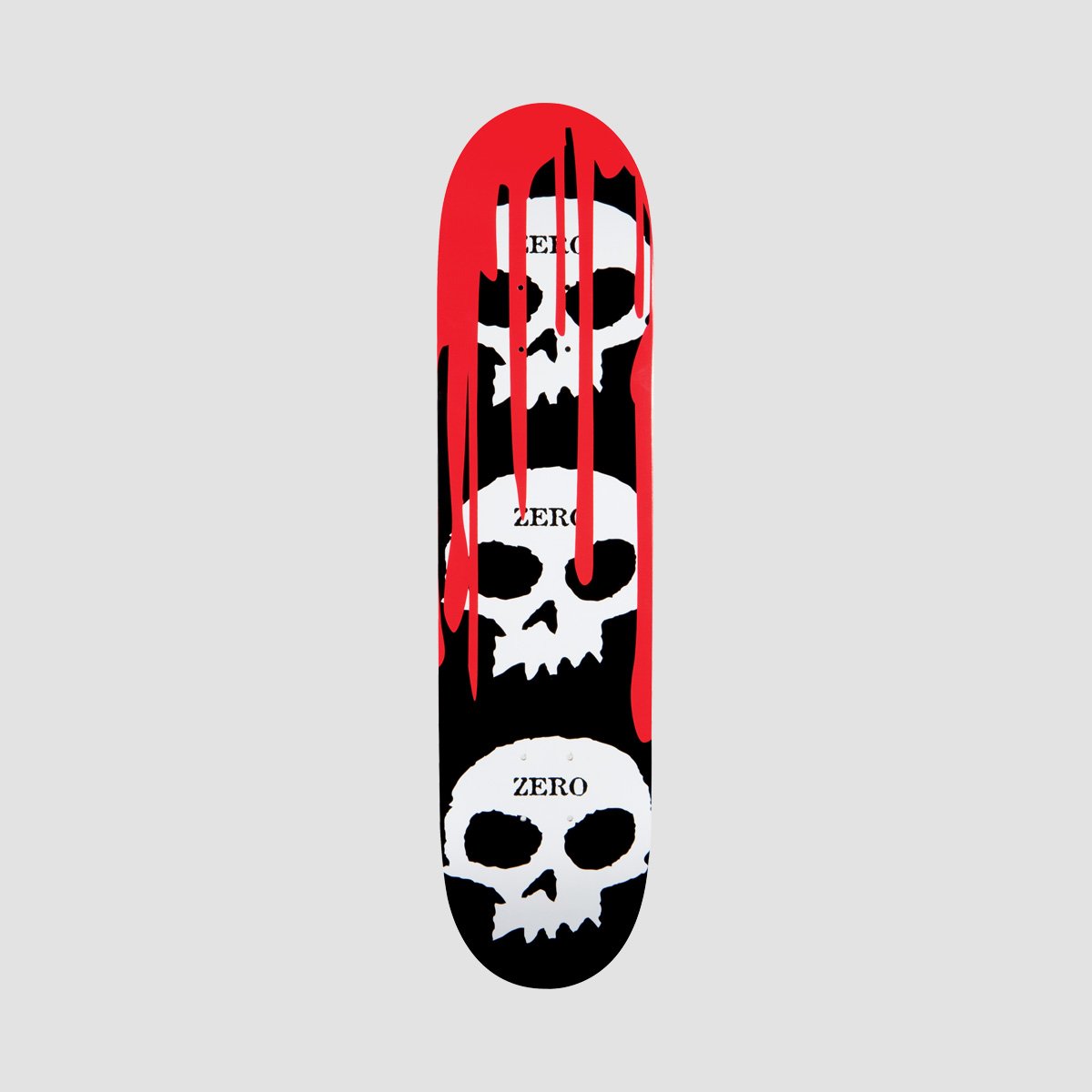 Zero 3 Skull Blood Skateboard Deck Black/White/Red - 8"