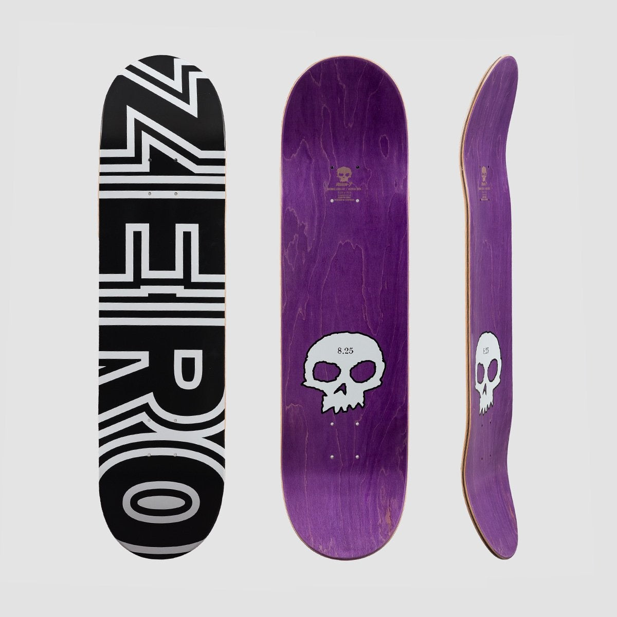 Zero Bold Deck Black/White - 8 - Skateboard